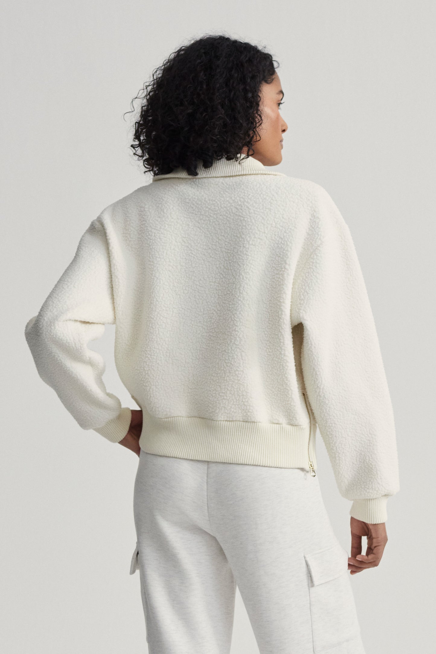 ROSELLE HALF ZIP FLEECE EGRET