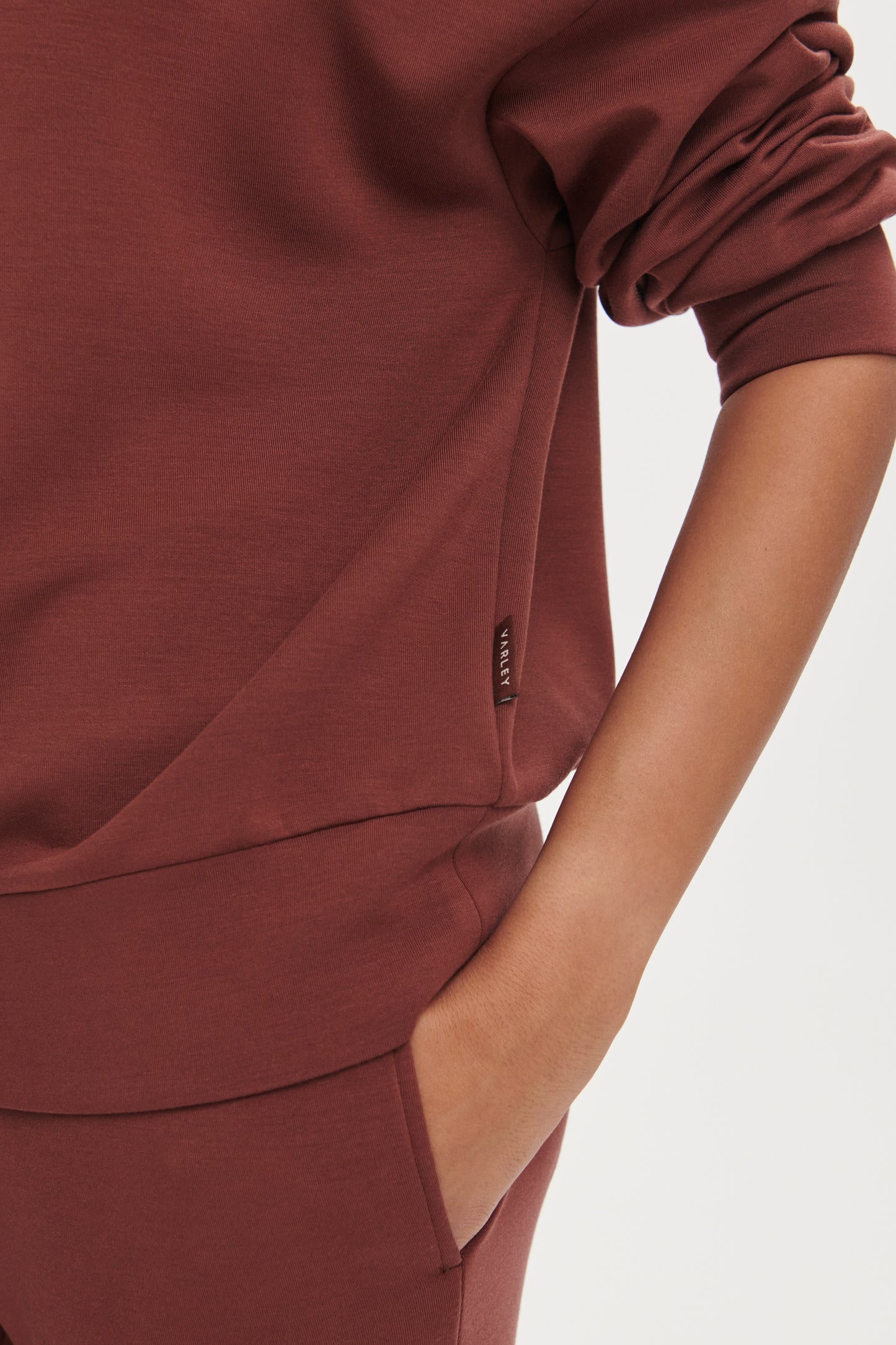 HAWLEY HALF ZIP SWEAT CINNAMON