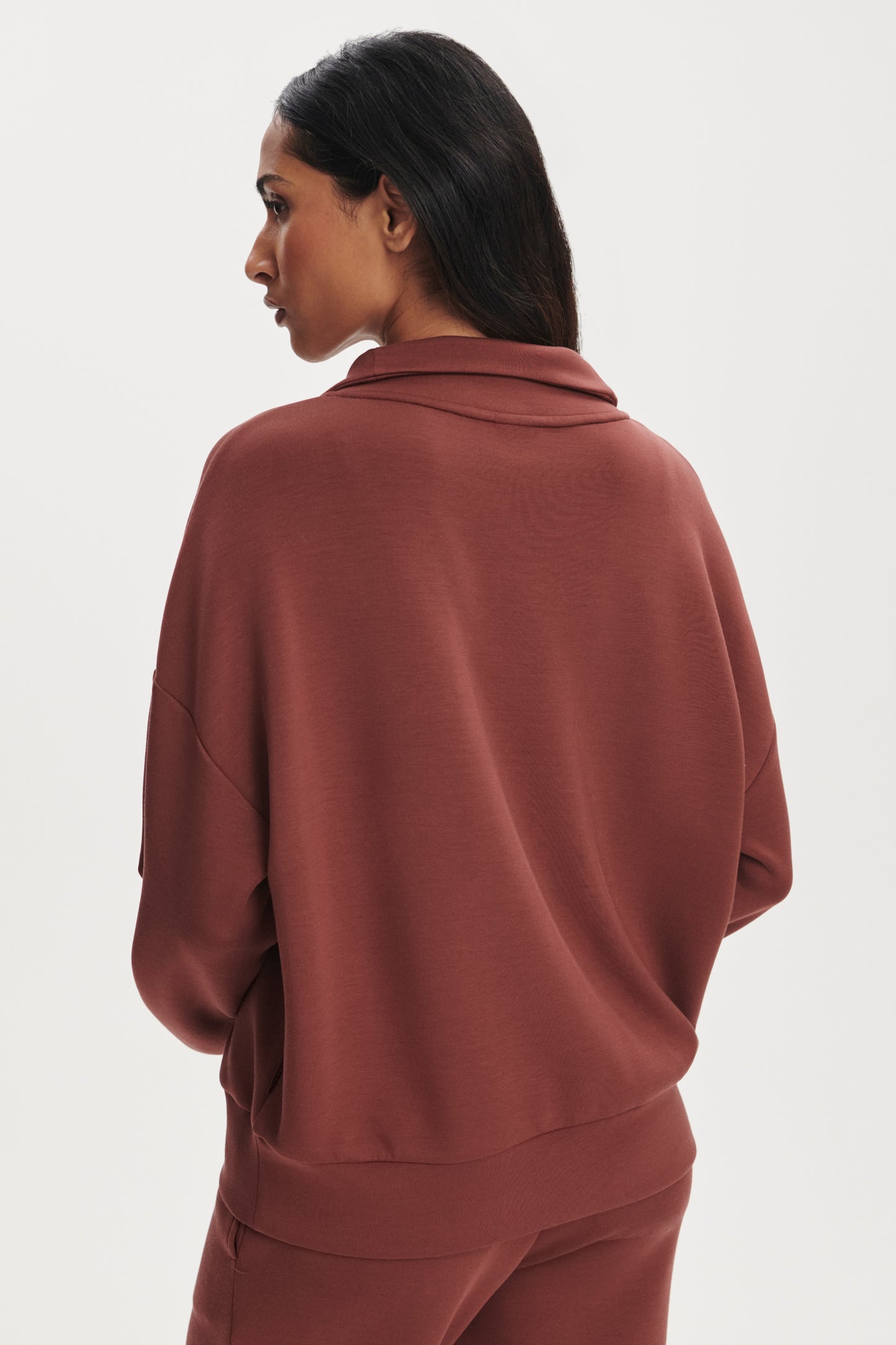 HAWLEY HALF ZIP SWEAT CINNAMON