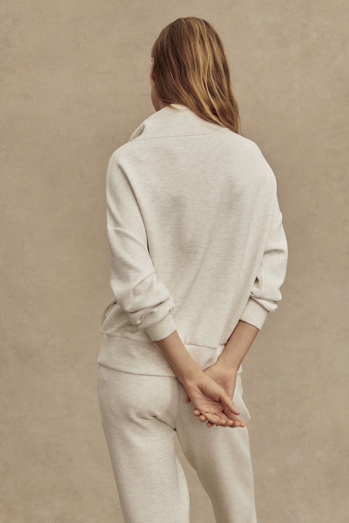 HAWLEY HALF ZIP SWEAT IVORY