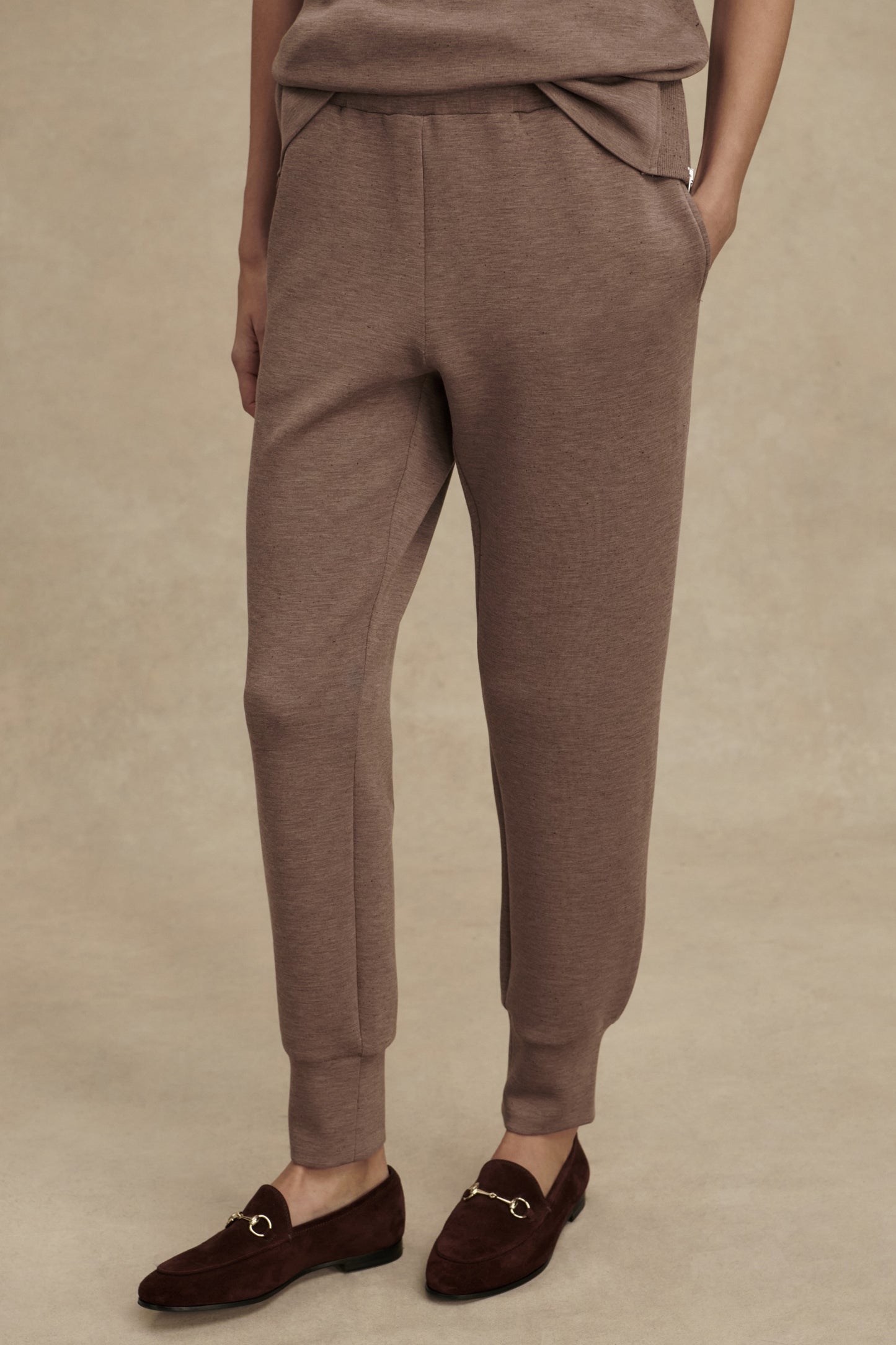 SLIM CUFF PANT DEEP TAUPE FLECK