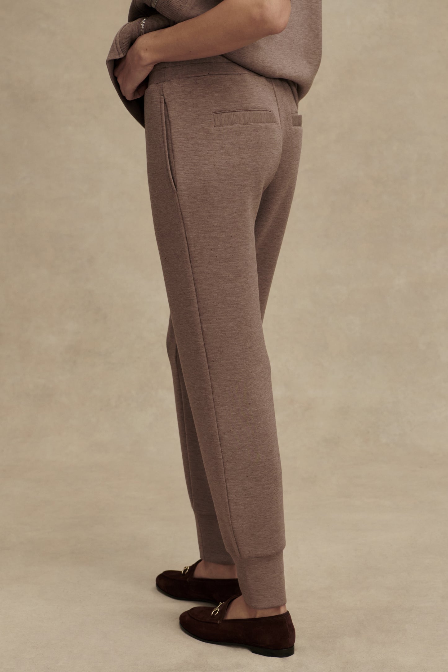 SLIM CUFF PANT DEEP TAUPE FLECK