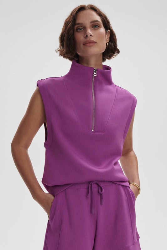 MAGNOLIA HALF ZIP TANK STRIKING PURPLE