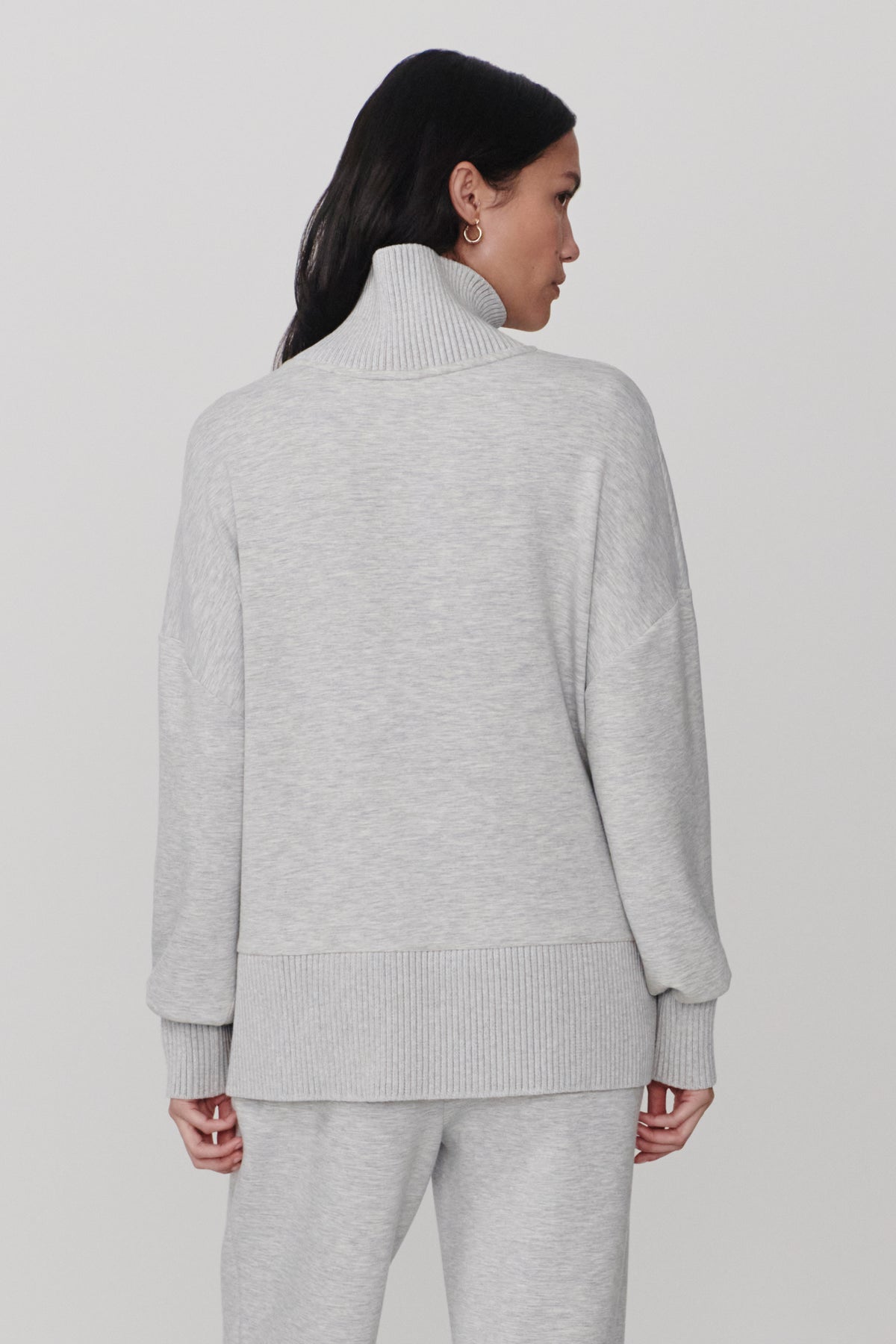 BARKER HIGH NECK SWEAT LIGHT GREY MARL