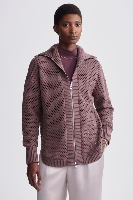 FINN LONGLINE KNIT JACKET PEPPERCORN