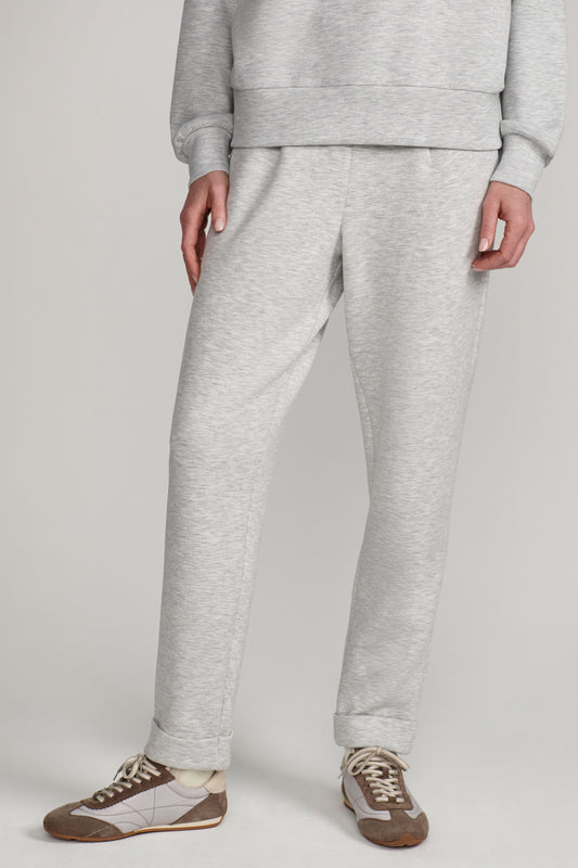 ROLLED CUFF PANT LIGHT GREY MARL