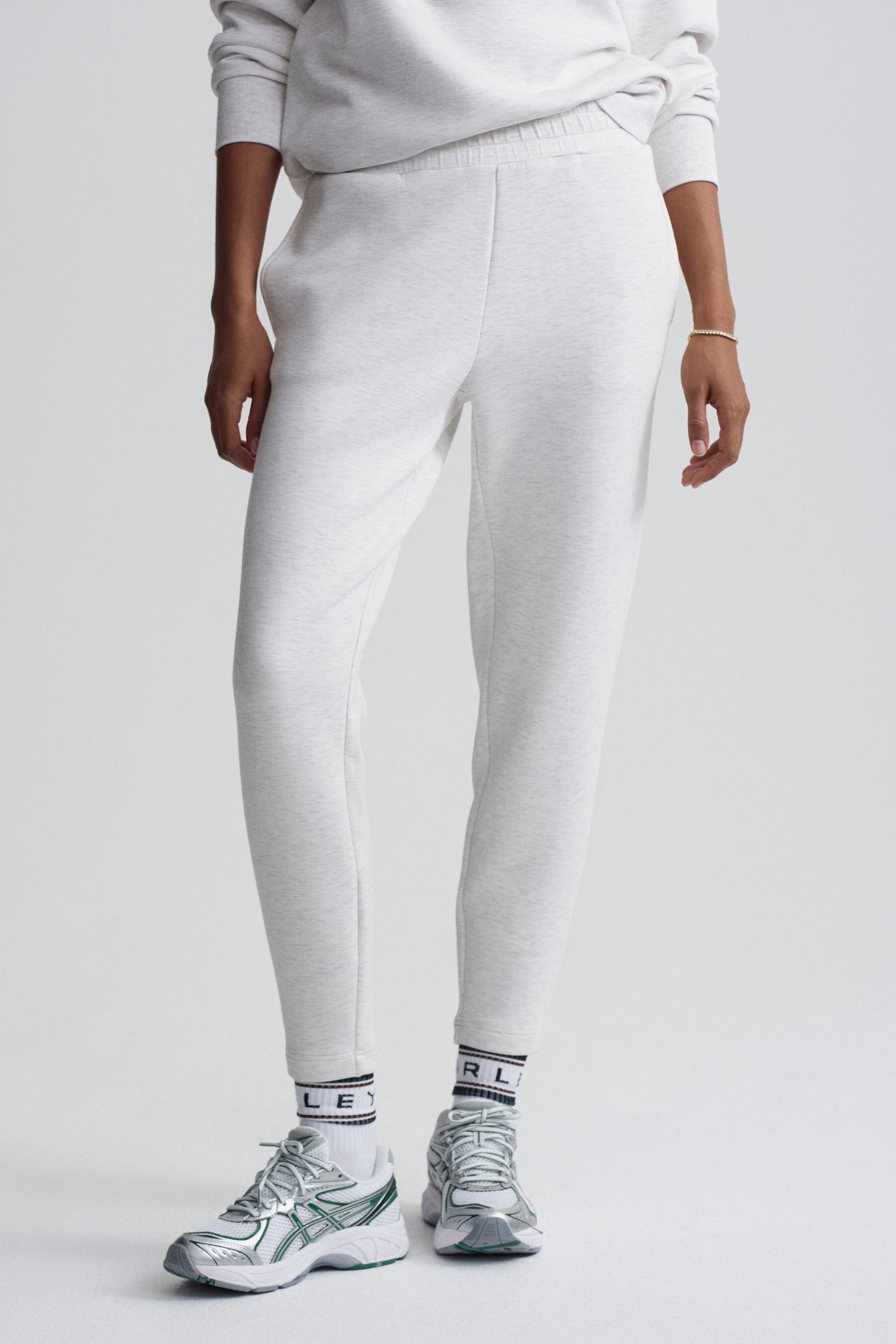 SLIM PANT IVORY MARL