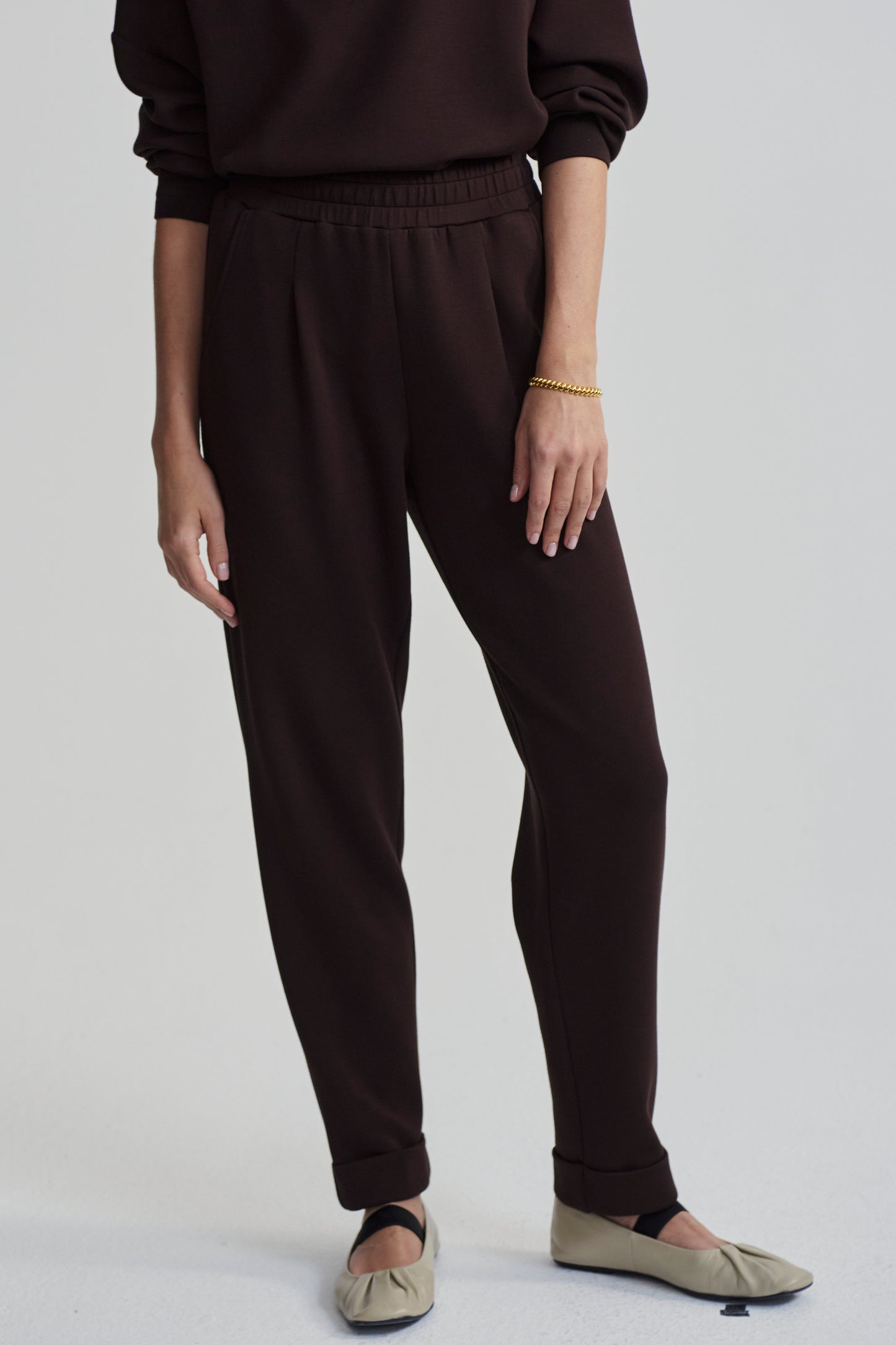 ROLLED CUFF PANT COFFEE BEAN