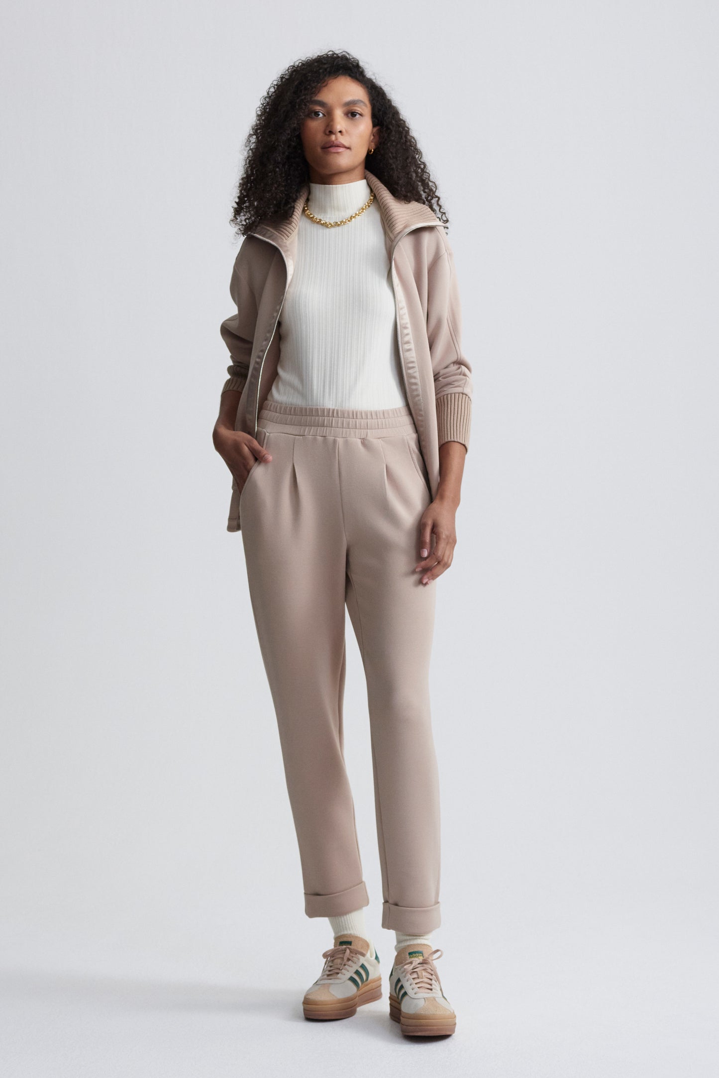 ROLLED CUFF PANT LIGHT TAUPE