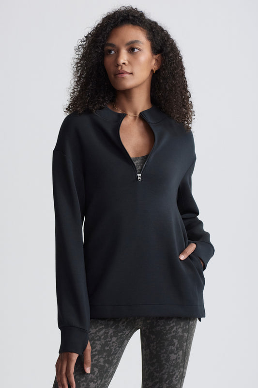 CLEO HALF ZIP BLACK