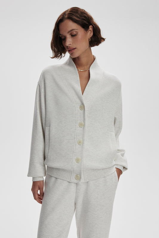 CELESTE BUTTON UP SWEAT IVORY