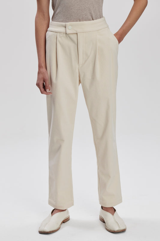 NELL TAPERED CORDUROY PANT WHITECAP GREY