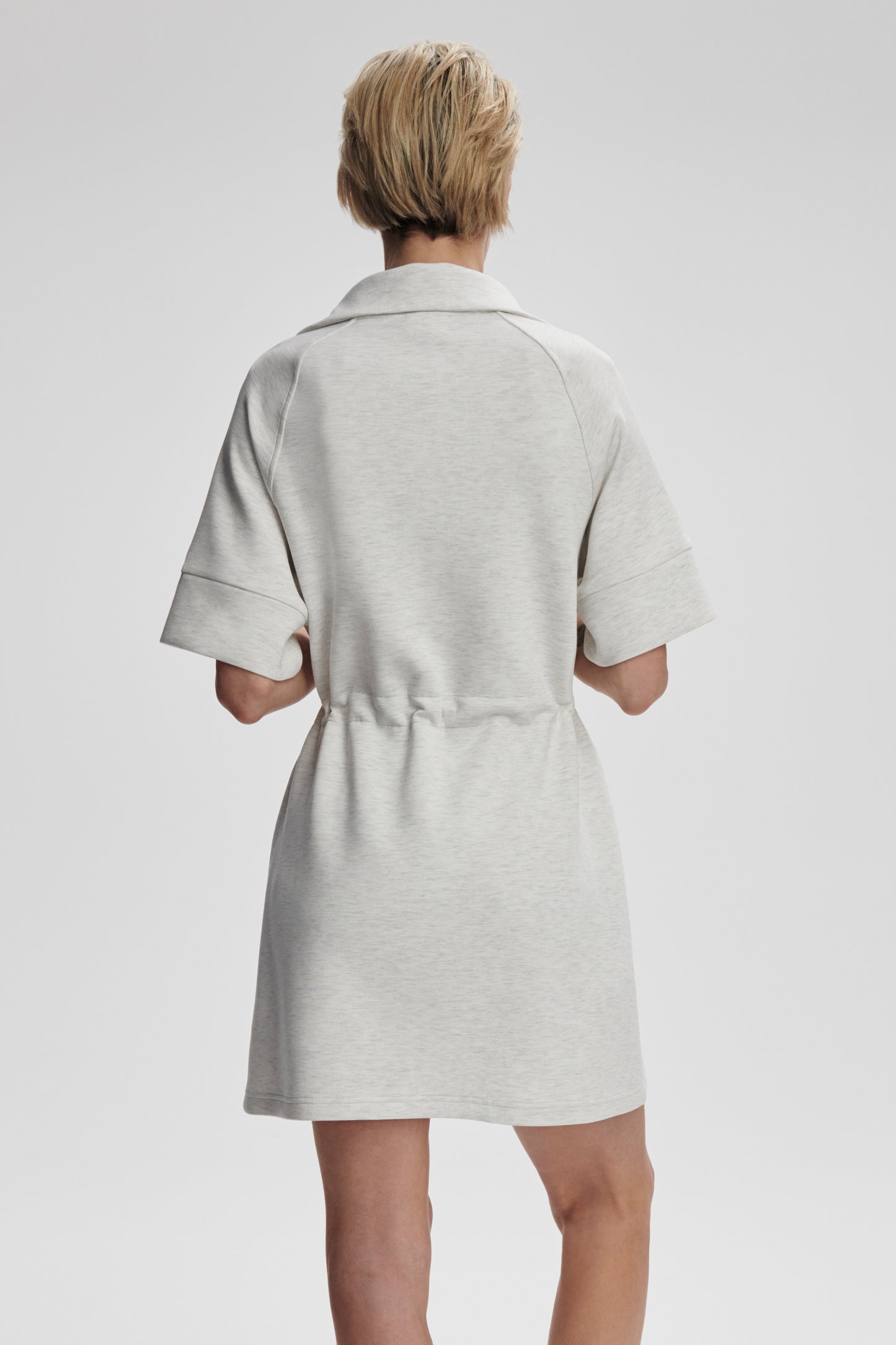 PAISLEY HALF ZIP DRESS IVORY