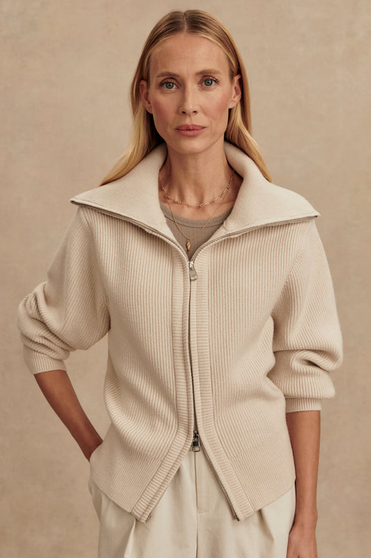 ENRICO KNIT JACKET SILVER BIRCH