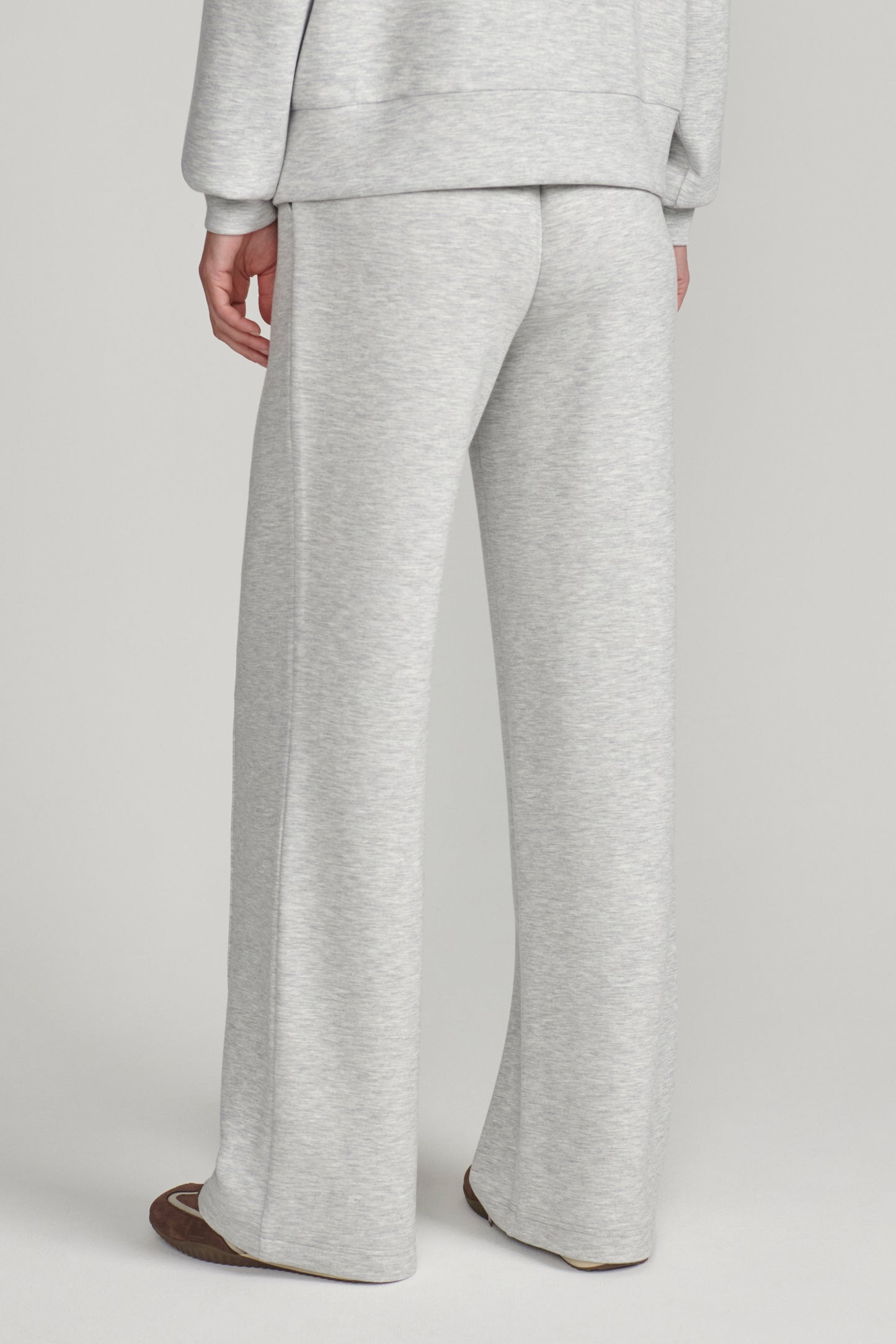 WIDE LEG PANT LIGHT GREY MARL