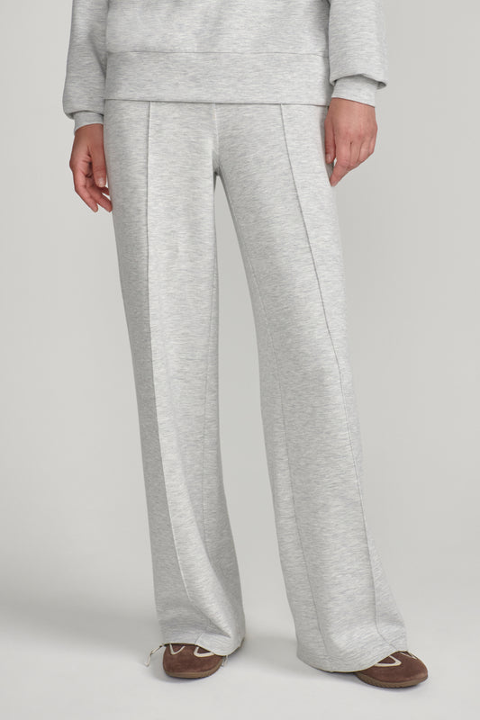 WIDE LEG PANT LIGHT GREY MARL