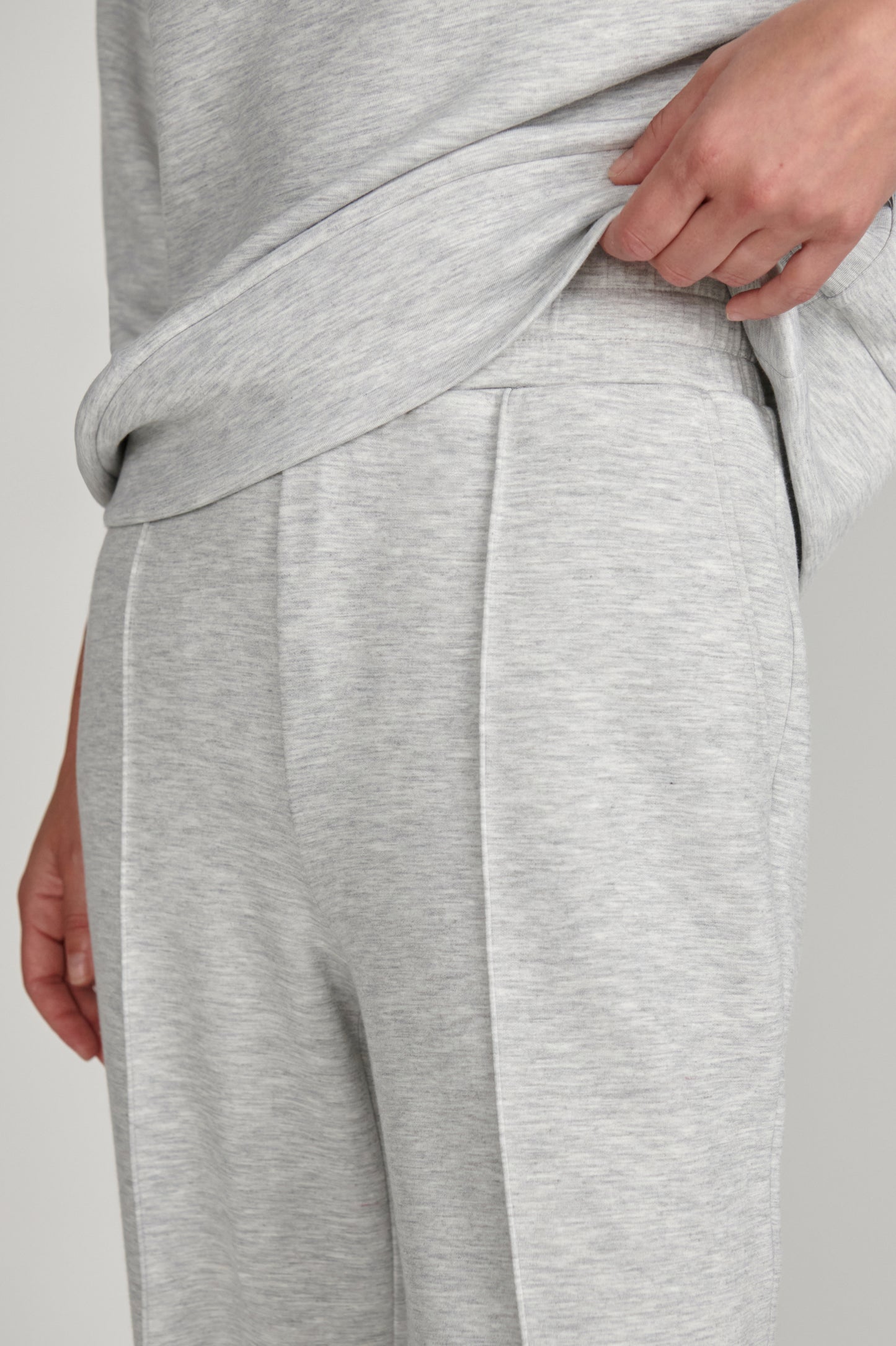 WIDE LEG PANT LIGHT GREY MARL
