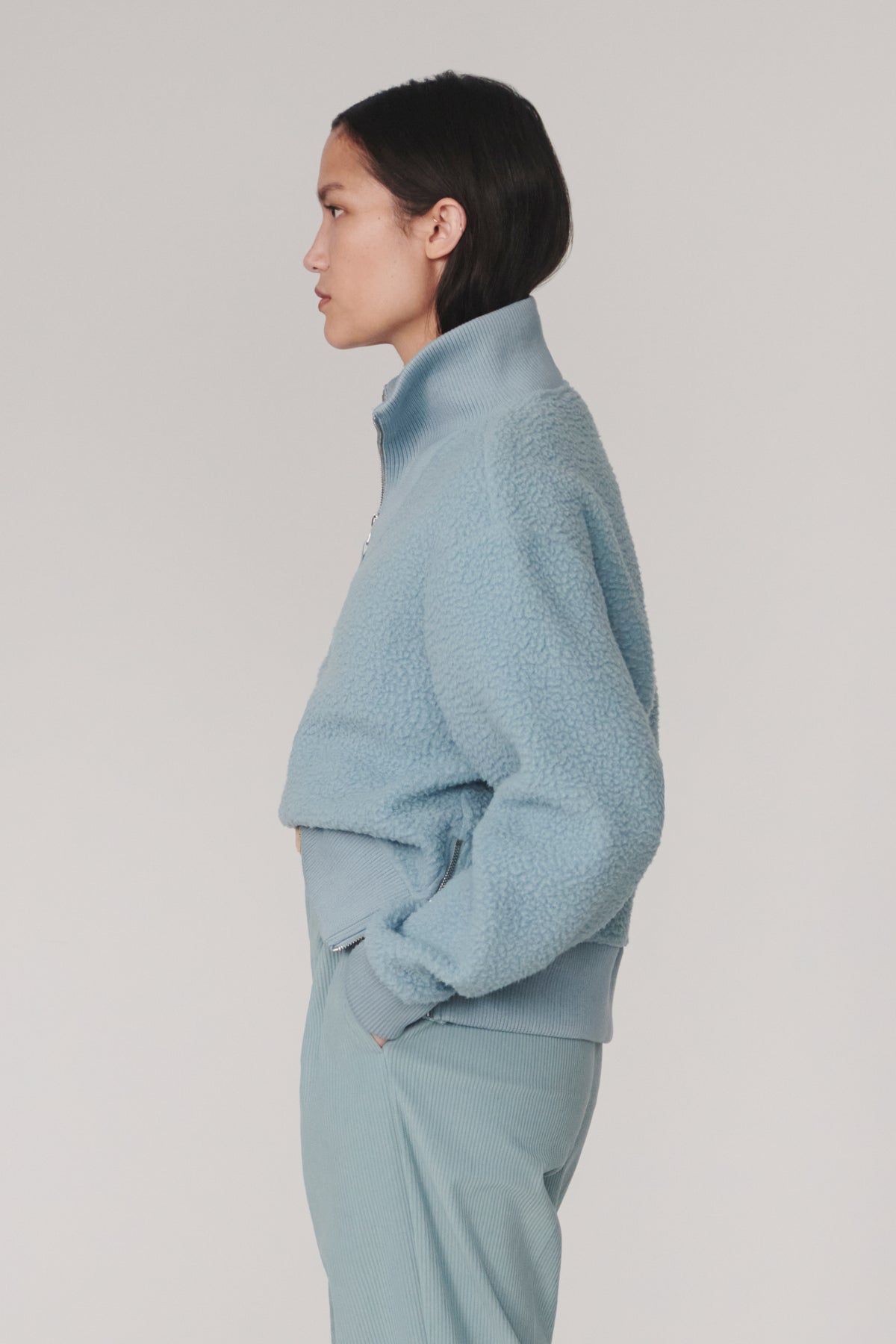 JAYLIN HALF ZIP FLEECE SWEAT TOURMALINE