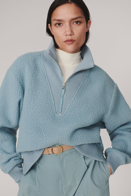 JAYLIN HALF ZIP FLEECE SWEAT TOURMALINE