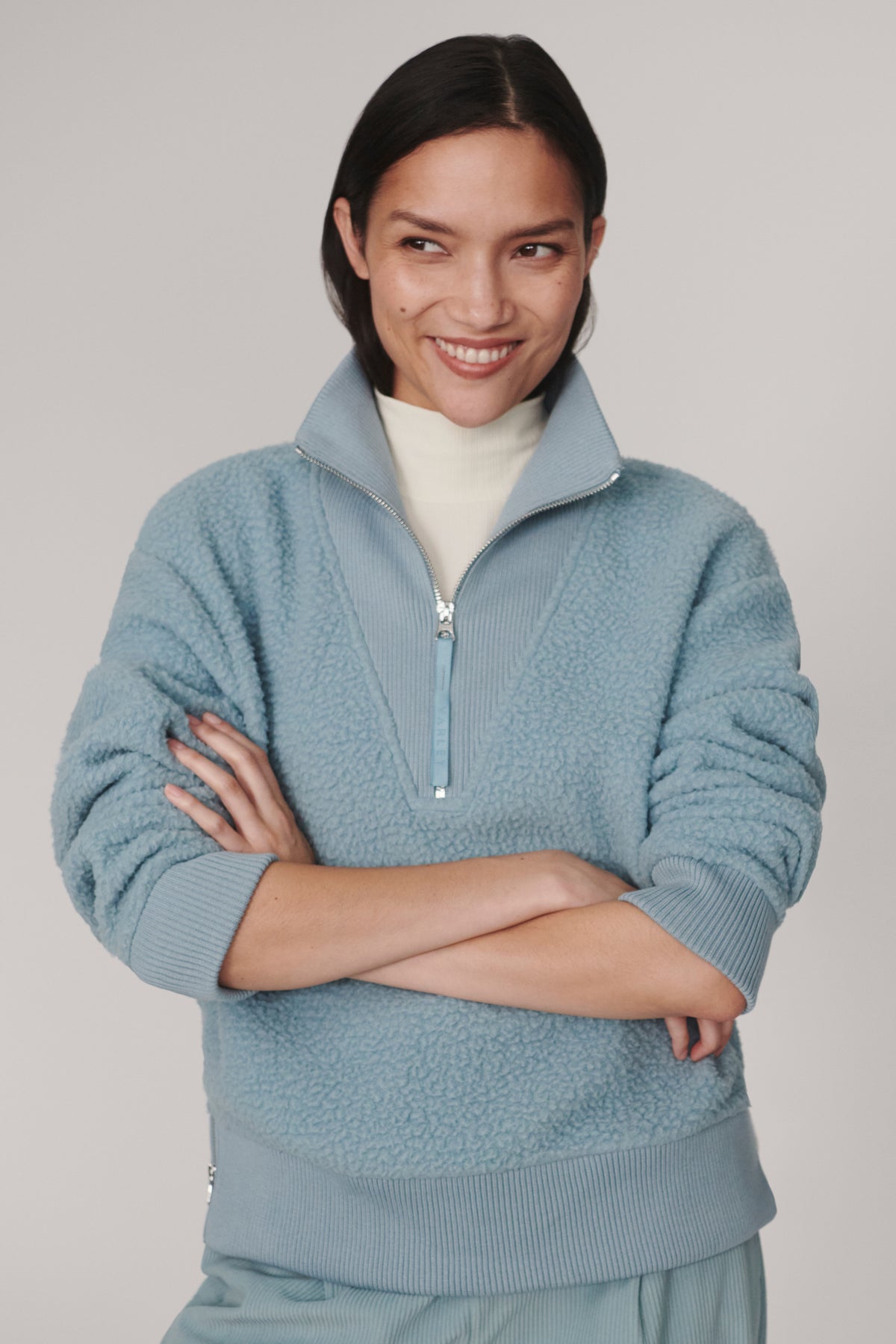 JAYLIN HALF ZIP FLEECE SWEAT TOURMALINE