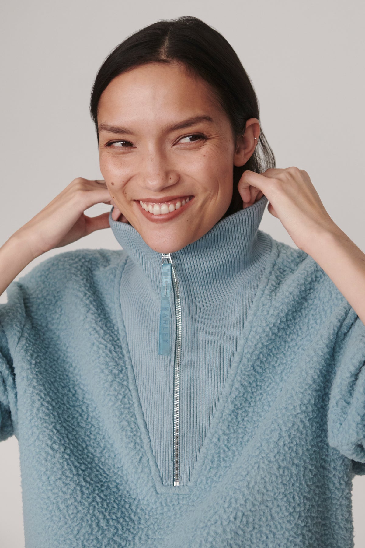 JAYLIN HALF ZIP FLEECE SWEAT TOURMALINE