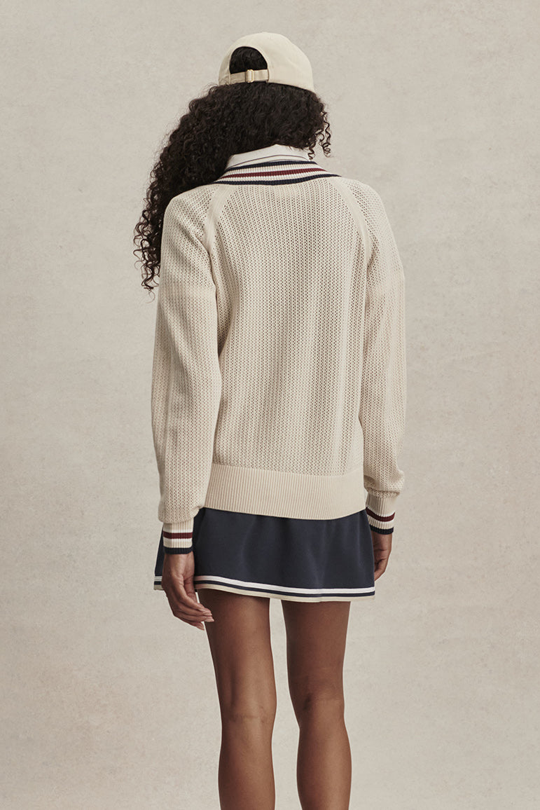 MAURICE V NECK SWEATER OAT MILK
