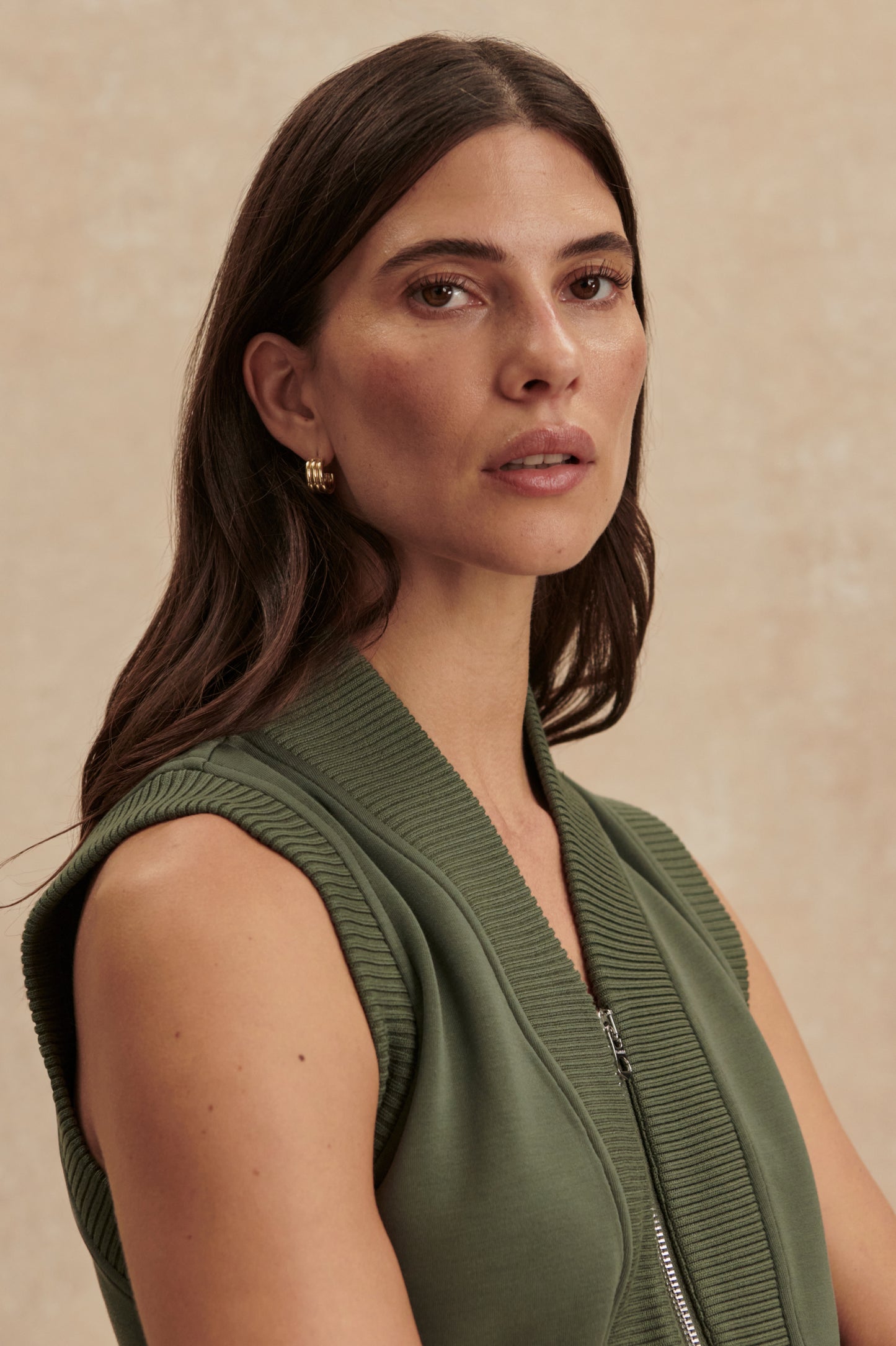POLYANNA HALF ZIP DRESS THYME