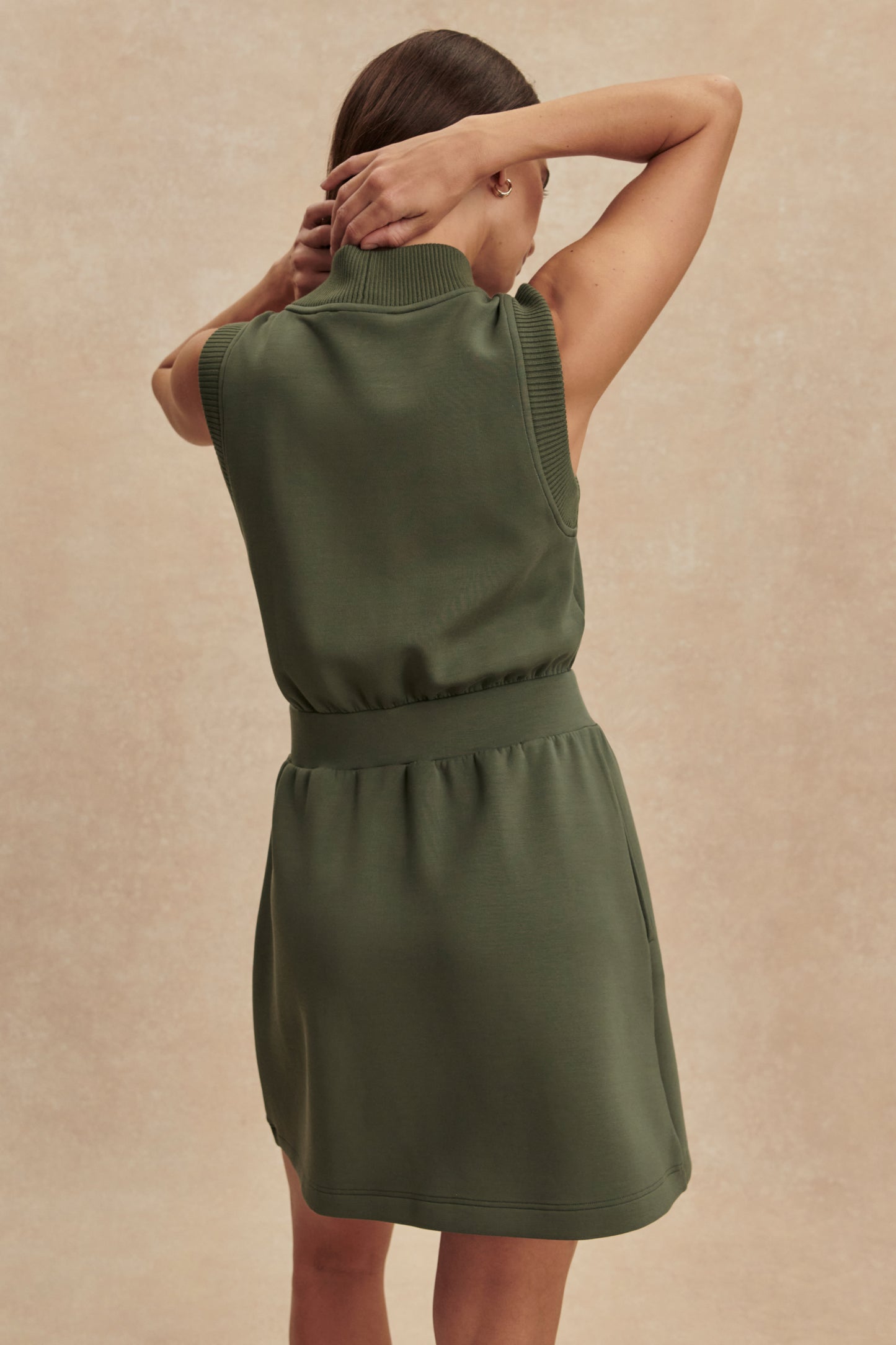 POLYANNA HALF ZIP DRESS THYME