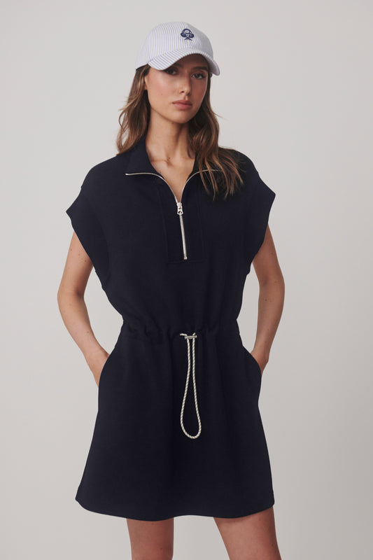 AVAYA HALF ZIP DRESS BLUE NIGHTS