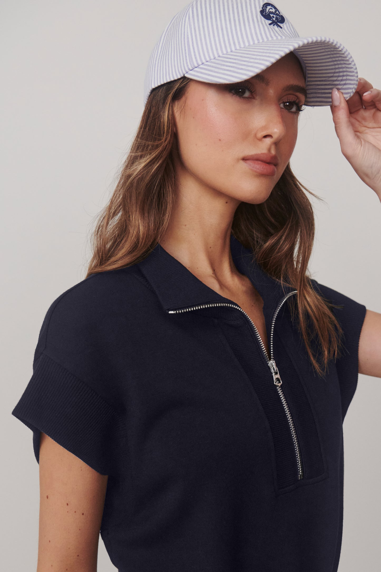 AVAYA HALF ZIP DRESS BLUE NIGHTS