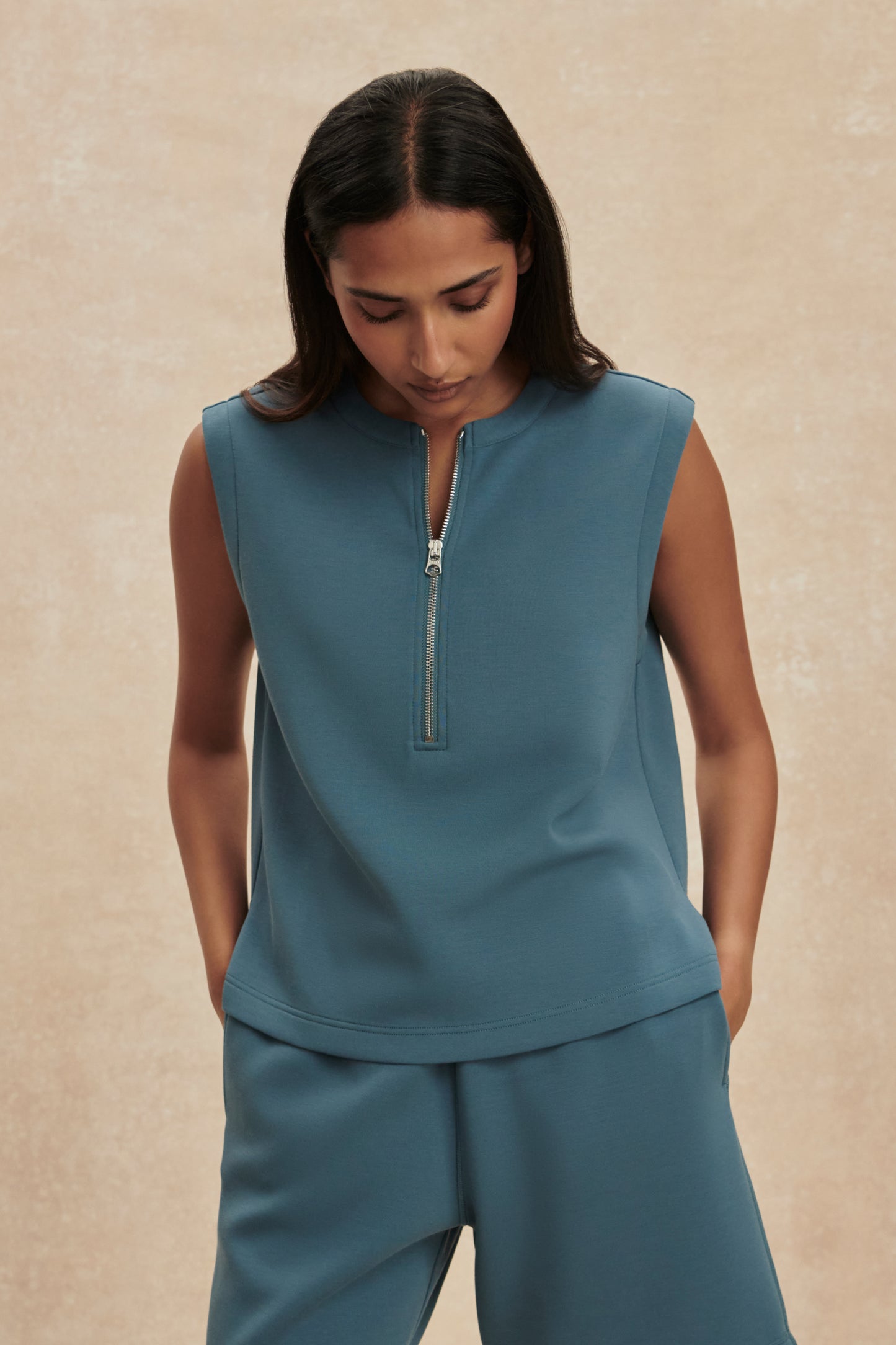 SIMMONS HALF ZIP TANK MALLARD BLUE