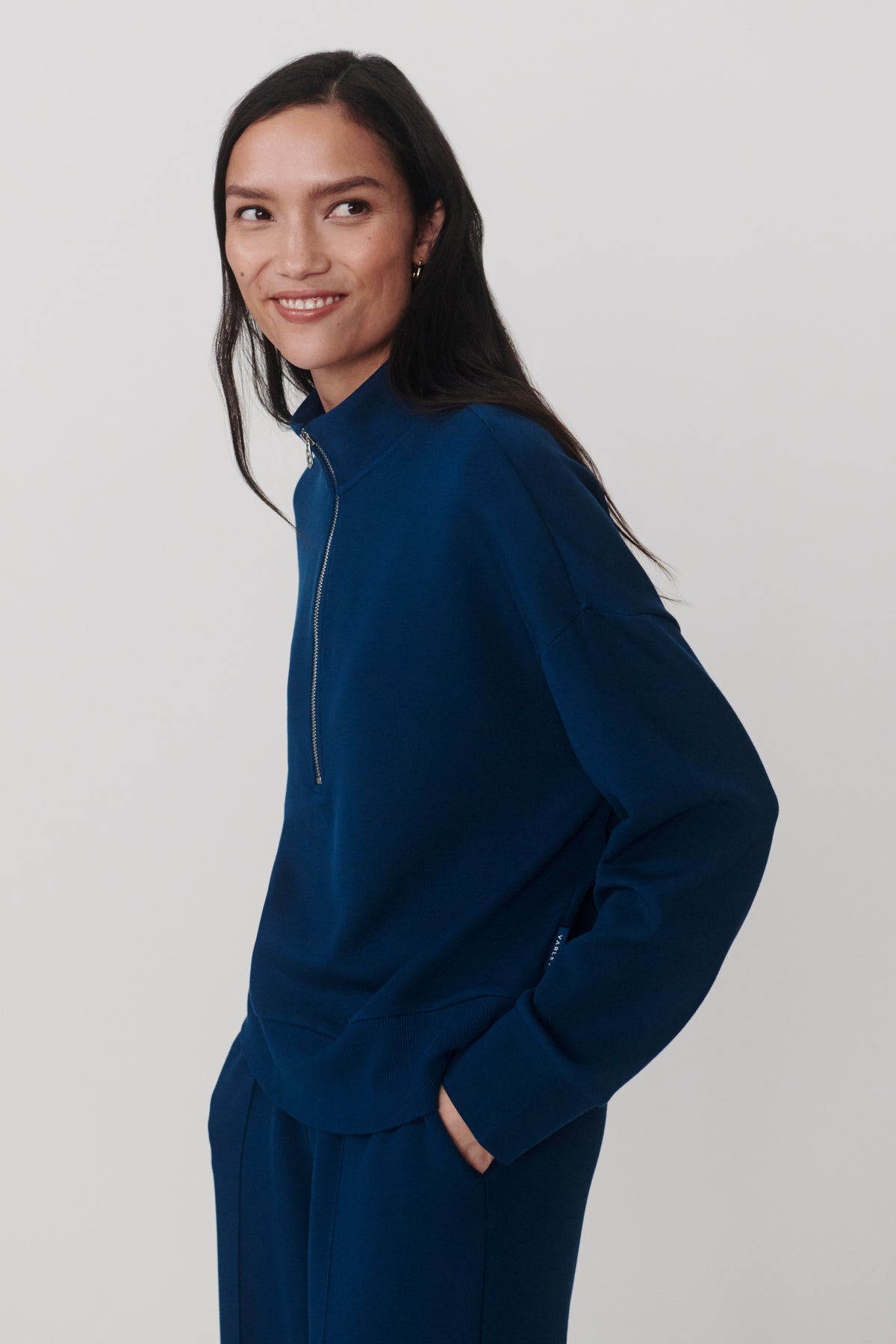 MAVIS MOCK NECK SWEAT SEA BLUE