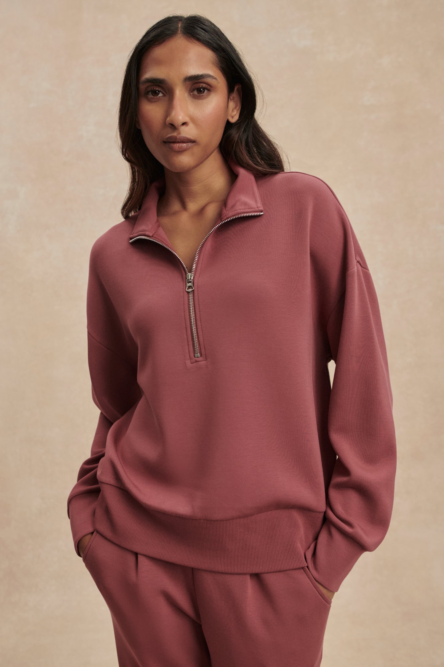 MAVIS MOCK NECK SWEAT WILD RHUBARB