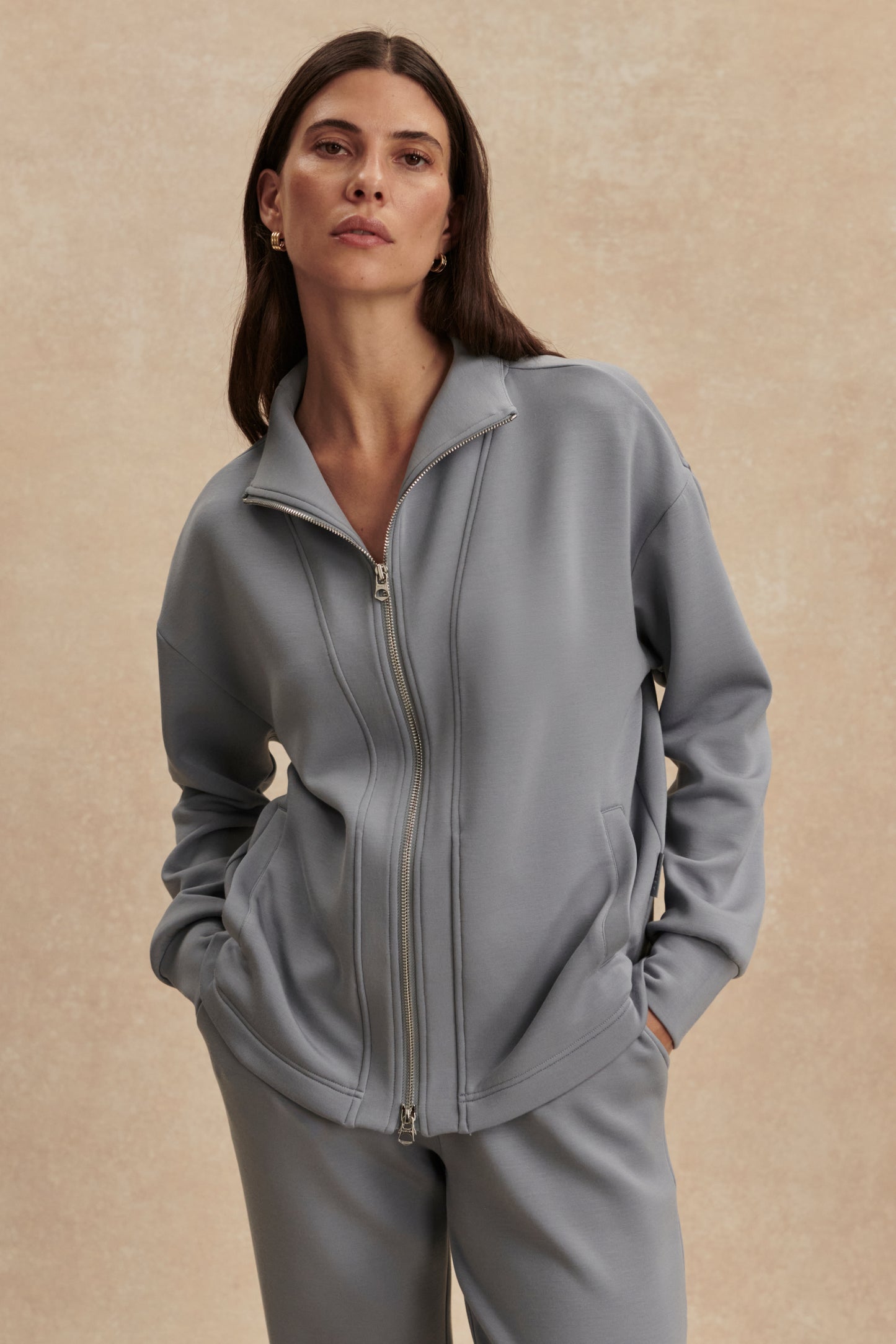 ARLENE ZIP THROUGH SWEAT WIND BLUE