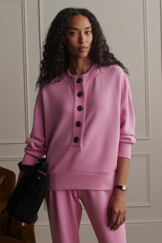 REENA BUTTON FRONT SWEAT MOONLITE MAUVE