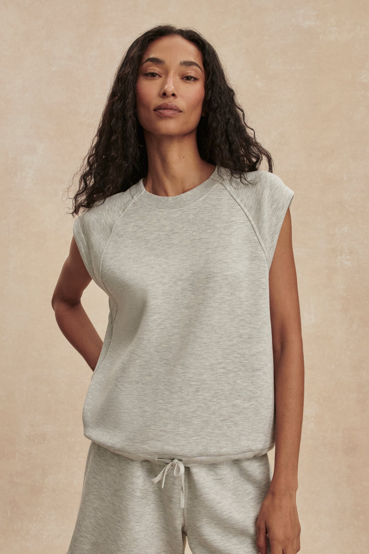 SALOME RAGLAN TEE LIGHT GREY MARL