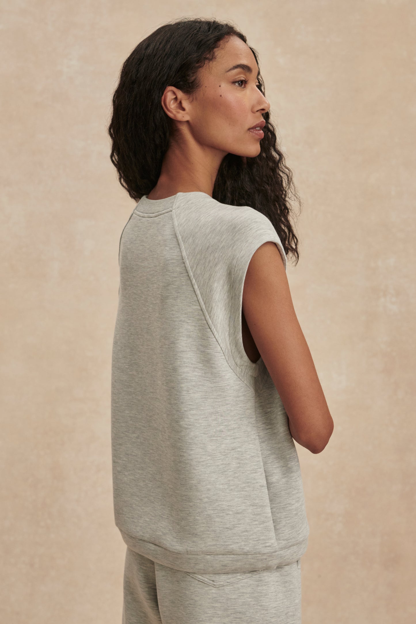 SALOME RAGLAN TEE LIGHT GREY MARL