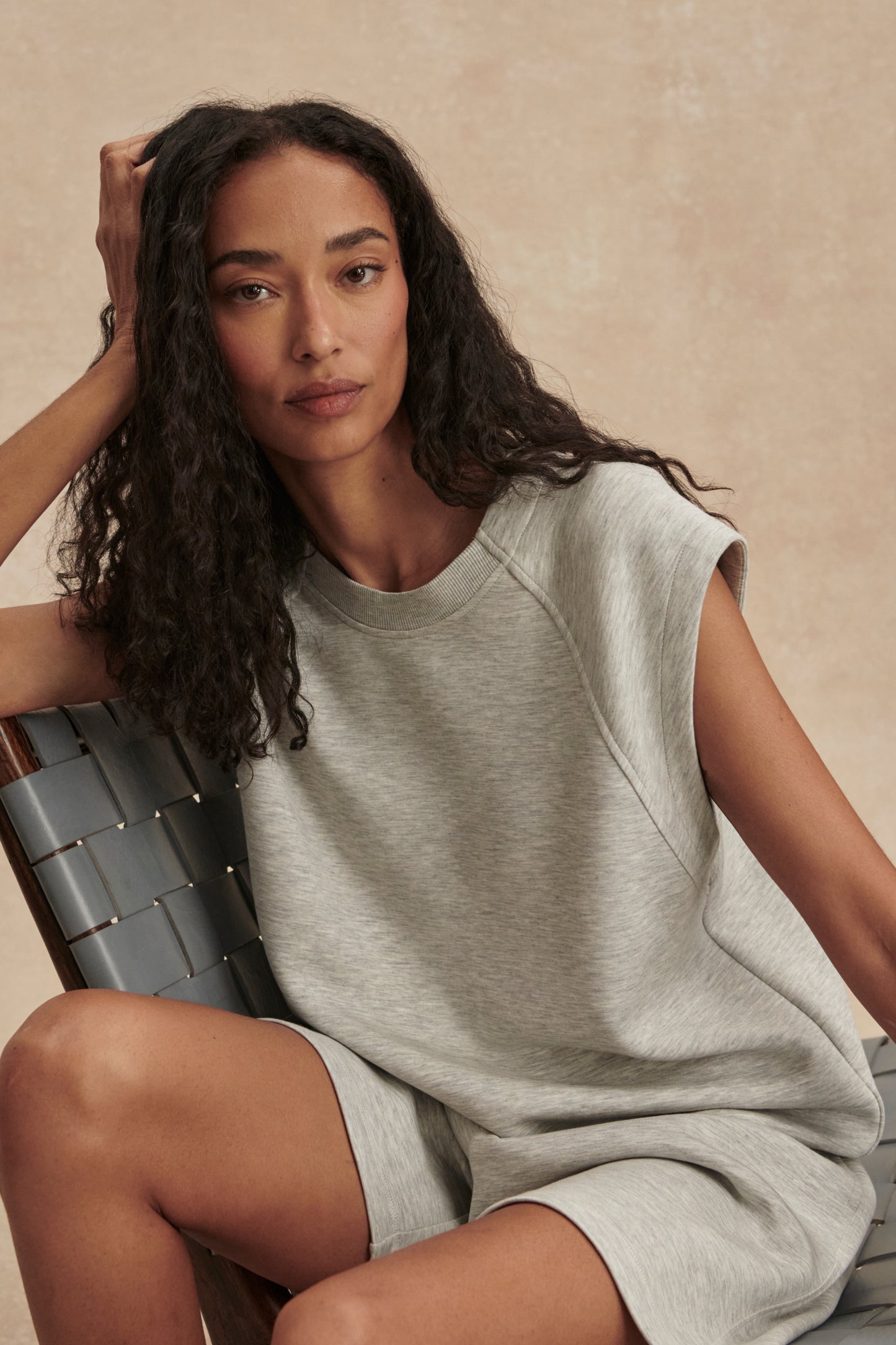 SALOME RAGLAN TEE LIGHT GREY MARL