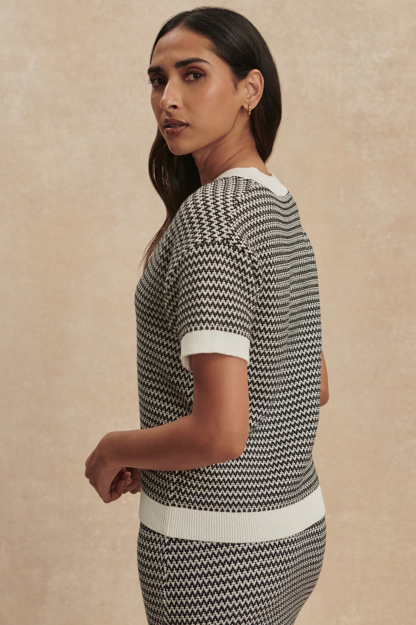 DORA KNIT TOP SNOW WHITE/BLACK